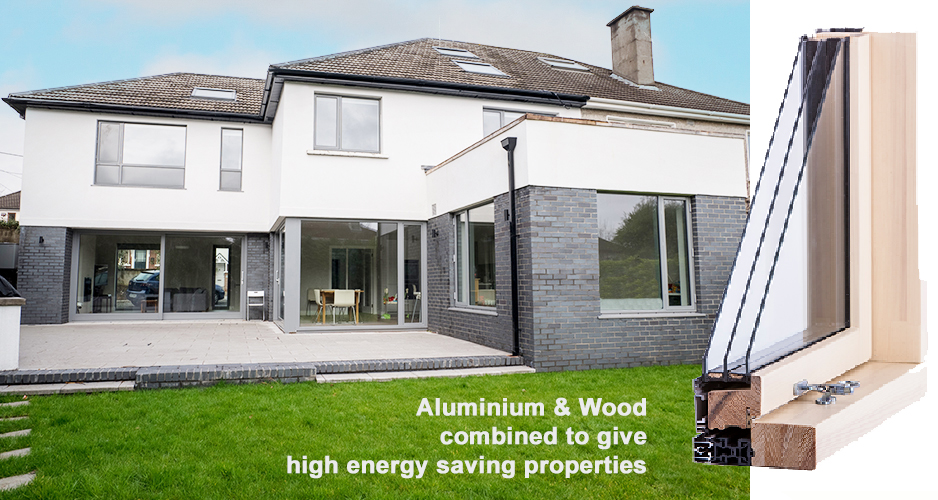 Energy efficient house with aluclad windows